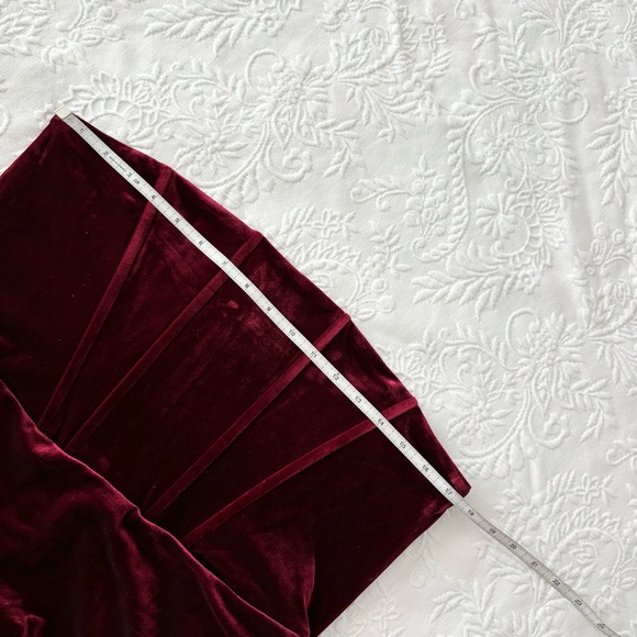 NWOT Lulus Glamorous Celebrations Wine Red Velvet Strapless Tulip Dress XLarge - Picture 7 of 9